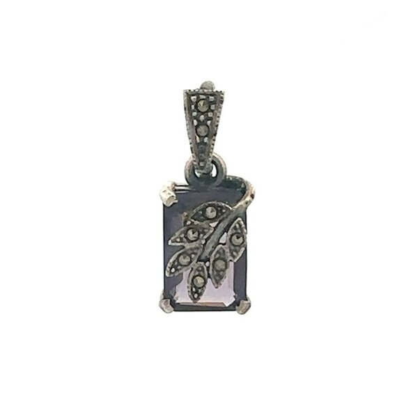 VTG‎ Estate Sterling Silver, Marcasite & Amethyst Pendant! 29 - Picture 5 of 7